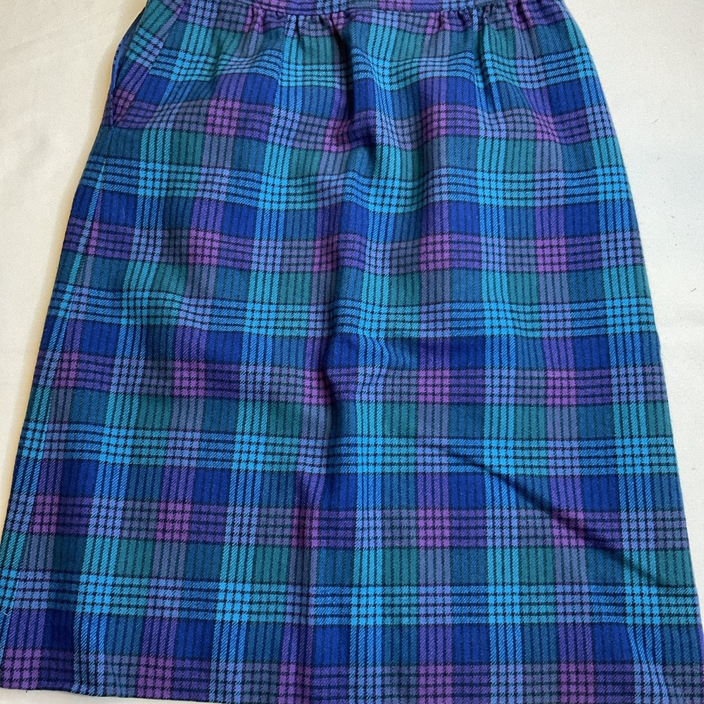 Pendleton Plaid Wool‎ Skirt Size 10 Lined Made In USA  Aline Midi Pencil Preppy - Picture 6 of 8